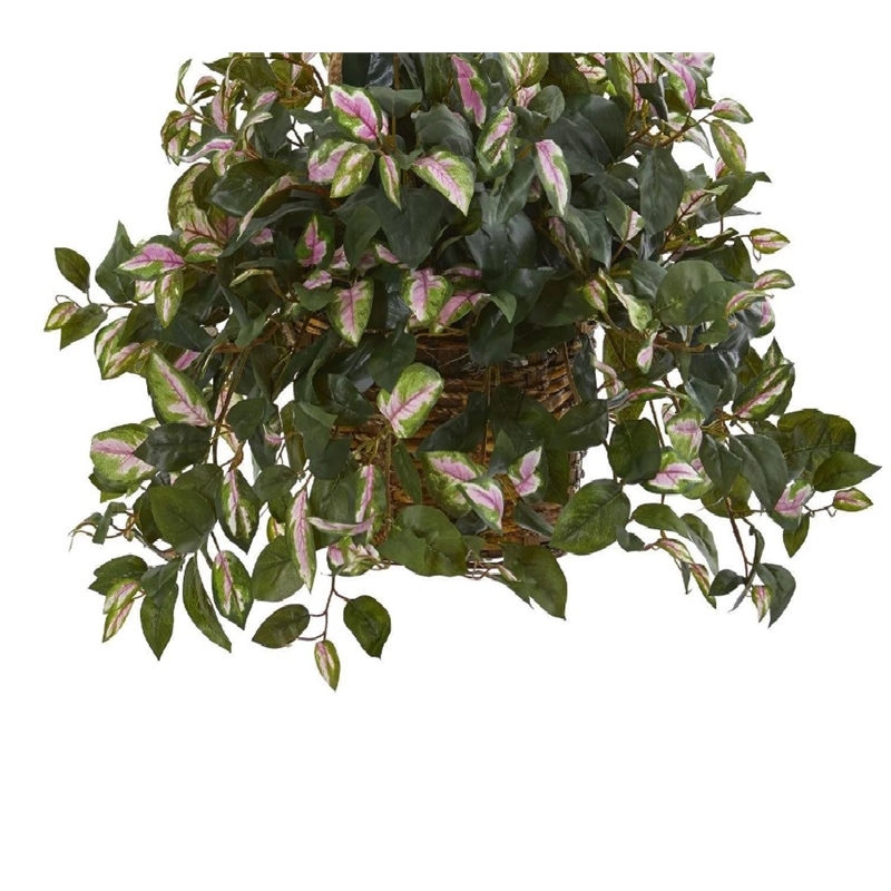 Nearly Natural Hoya Artificial Plant Hanging Basket in Green
