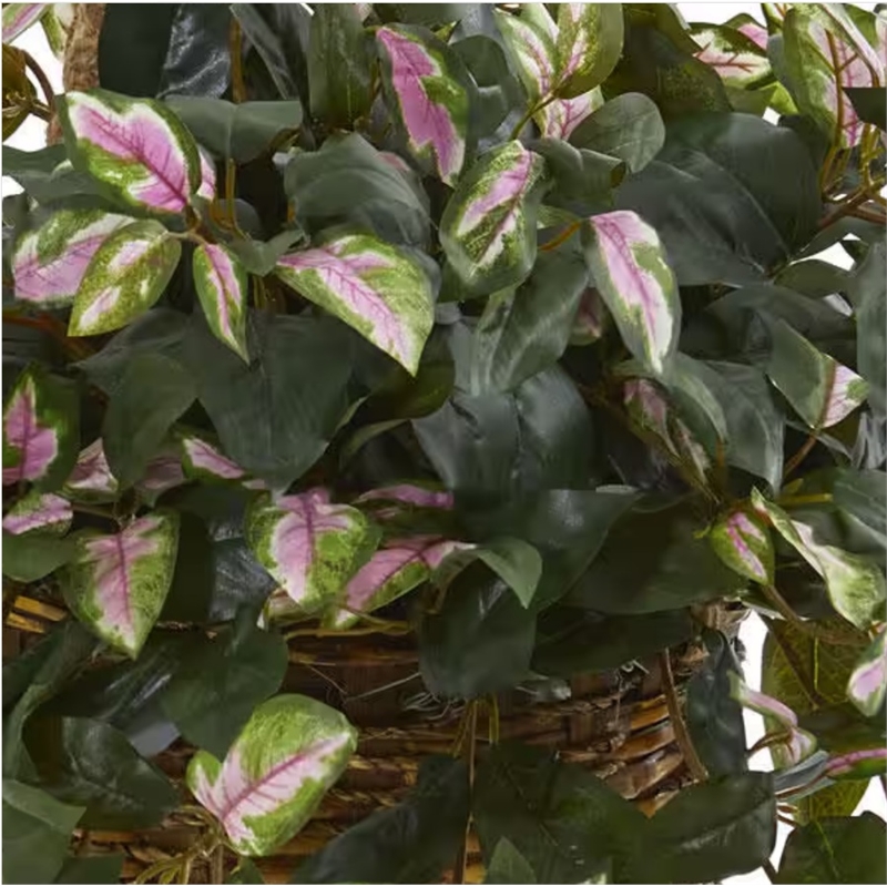 Nearly Natural Hoya Artificial Plant Hanging Basket in Green