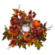 Nearly Natural Pumpkin Gourd Berry and Maple Leaf Artificial Arrangement
