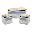 Nearly Natural Ocean Breeze Storage Boxes Bench & Seating Set (Set of 3)