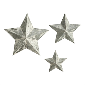 Nearly Natural 16&quot 22&quot & 28&quot Farmhouse Stars Wall Decoration (Set of 3)