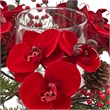 Nearly Natural Orchid Berry & Pine Holiday Candelabrum in Red