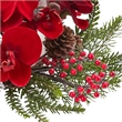 Nearly Natural Orchid Berry & Pine Holiday Candelabrum in Red