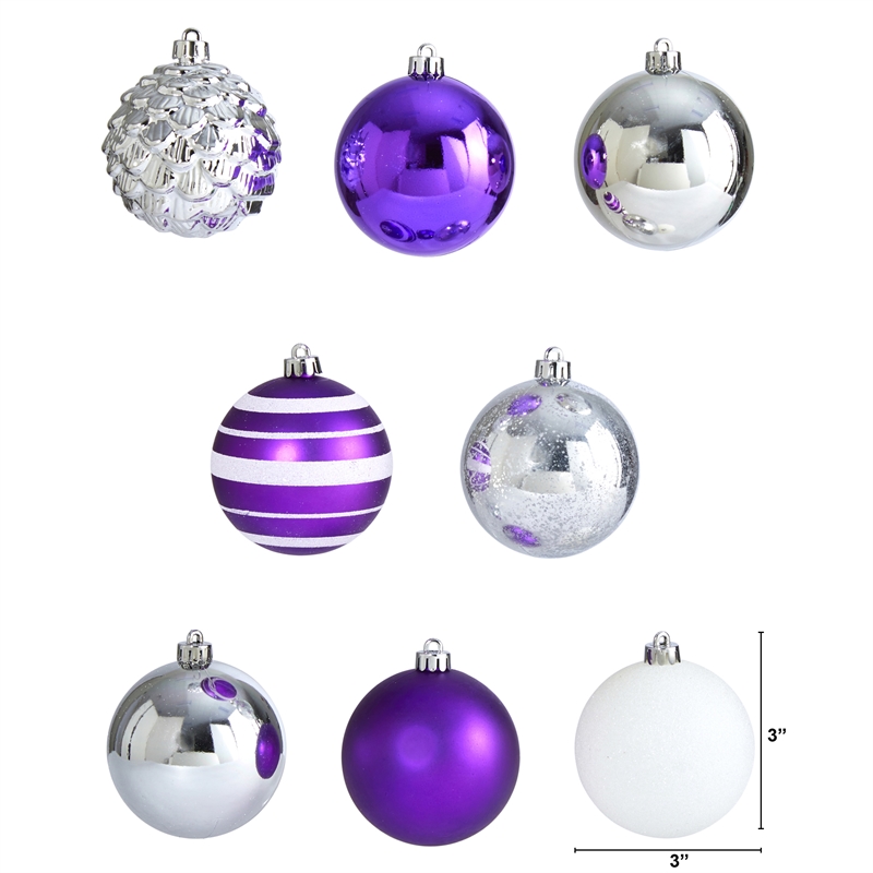 Nearly Natural Holiday Shatterproof 64 Count Christmas Tree Ornament Set