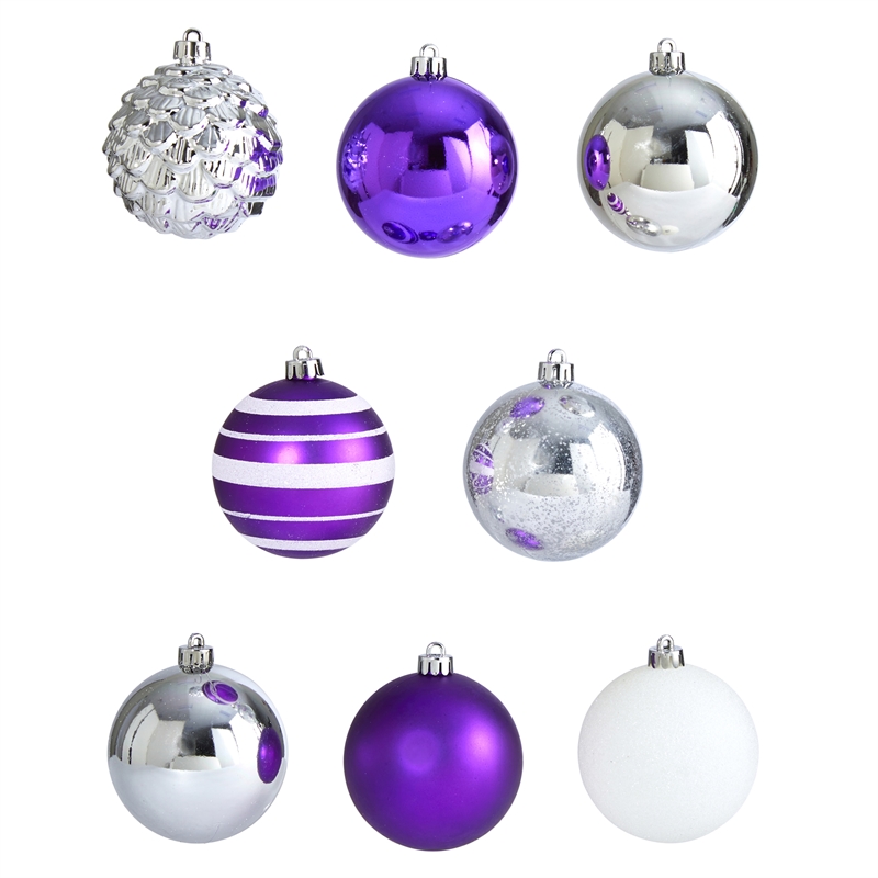 Nearly Natural Holiday Shatterproof 64 Count Christmas Tree Ornament Set