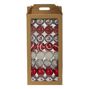 Nearly Natural Holiday Shatterproof 64 Count Christmas Tree Ornament Set