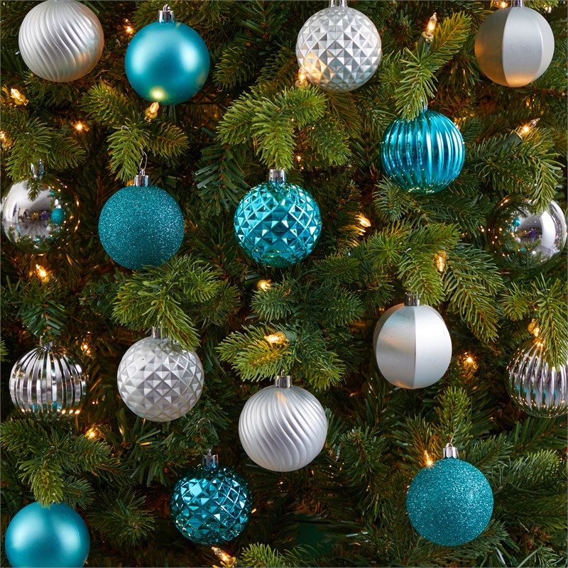 Nearly Natural Holiday Shatterproof 101 Count Christmas Tree Ornament Set