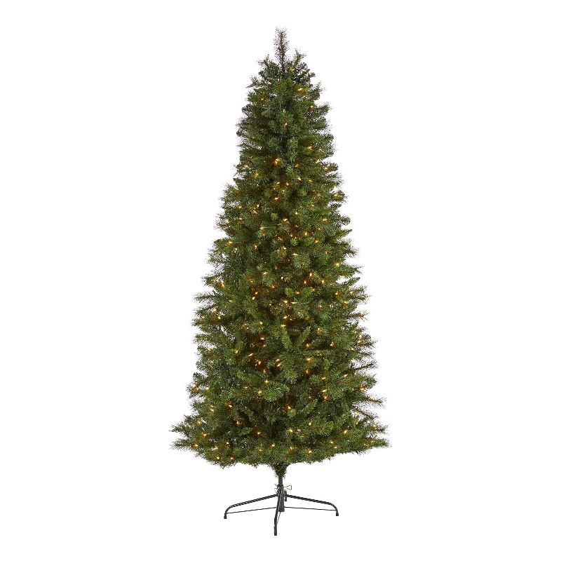 Nearly Natural 7.5ft Slim West Virginia Mountain Pine Christmas Tree w/450