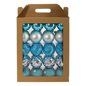 Nearly Natural Holiday Shatterproof 40 Count Christmas Tree Ornament Box Set