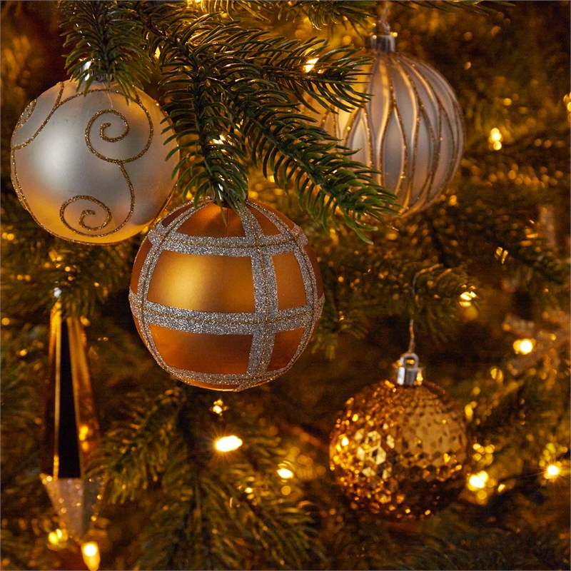 Nearly Natural Holiday Shatterproof 52 Count Christmas Tree Ornament Box Set