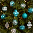 Nearly Natural Holiday Lux Shatterproof 12 Count Christmas Tree Ornament Set