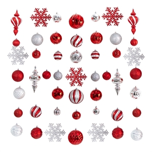 Nearly Natural Holiday Deluxe Shatterproof81 Ct Christmas Tree Ornament Box Set