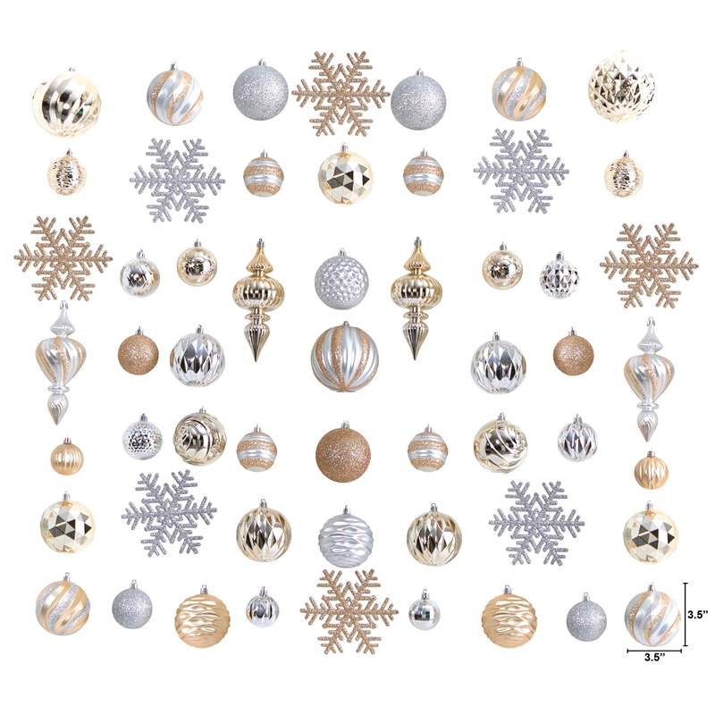 Nearly Natural Holiday Deluxe Shatterproof81 Ct Christmas Tree Ornament Box Set
