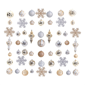 Nearly Natural Holiday Deluxe Shatterproof81 Ct Christmas Tree Ornament Box Set