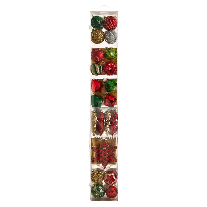 Nearly Natural Holiday Deluxe Shatterproof52 Ct Christmas Tree Ornament Box Set
