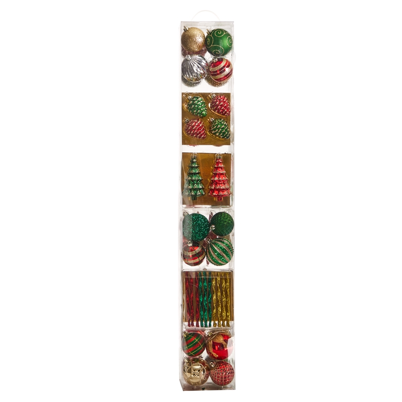 Nearly Natural Holiday Deluxe Shatterproof52 Ct Christmas Tree Ornament Box Set