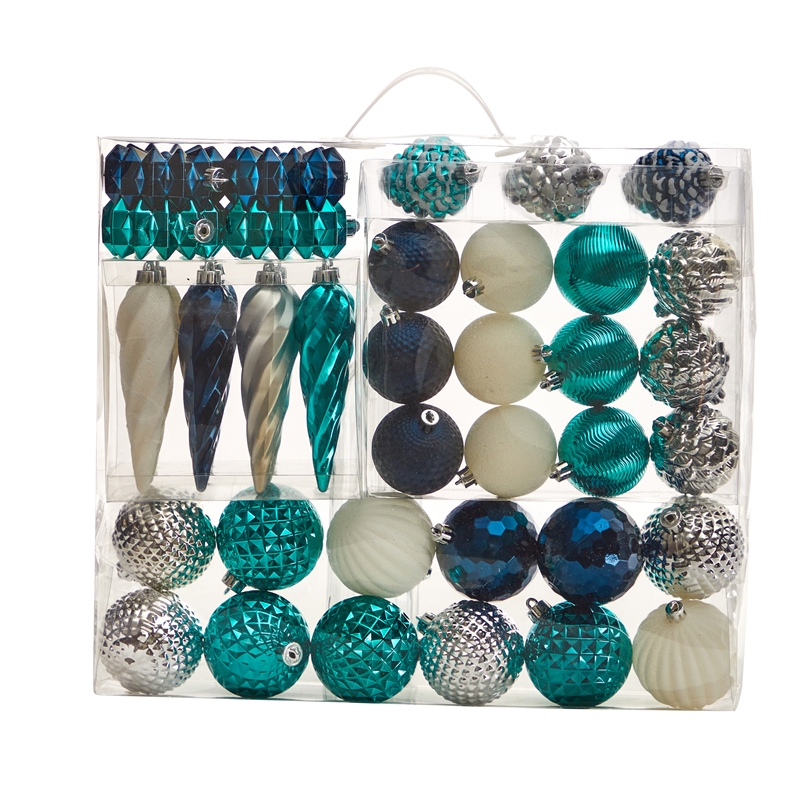 Nearly Natural Holiday Deluxe Shatterproof39 Ct Christmas Tree Ornament Box Set