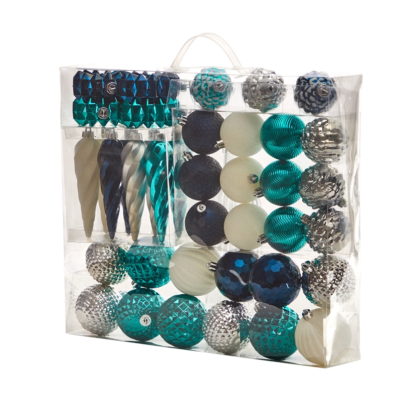 Nearly Natural Holiday Deluxe Shatterproof39 Ct Christmas Tree Ornament Box Set