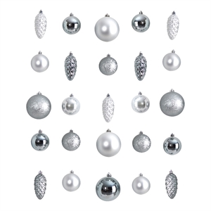 Nearly Natural Holiday Christmas 23 Count 4&quot Lux Shatterproof Ornament Set