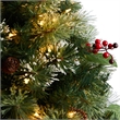 Nearly Natural 3ft Holiday Pre-Lit Snow Tip Greenery Berries & Pinecones Plant