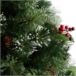 Nearly Natural 3ft Holiday Pre-Lit Snow Tip Greenery Berries & Pinecones Plant