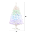 Nearly Natural 4ft White Pre-Lit Fiber Optic Christmas Tree with 120 LED Lights