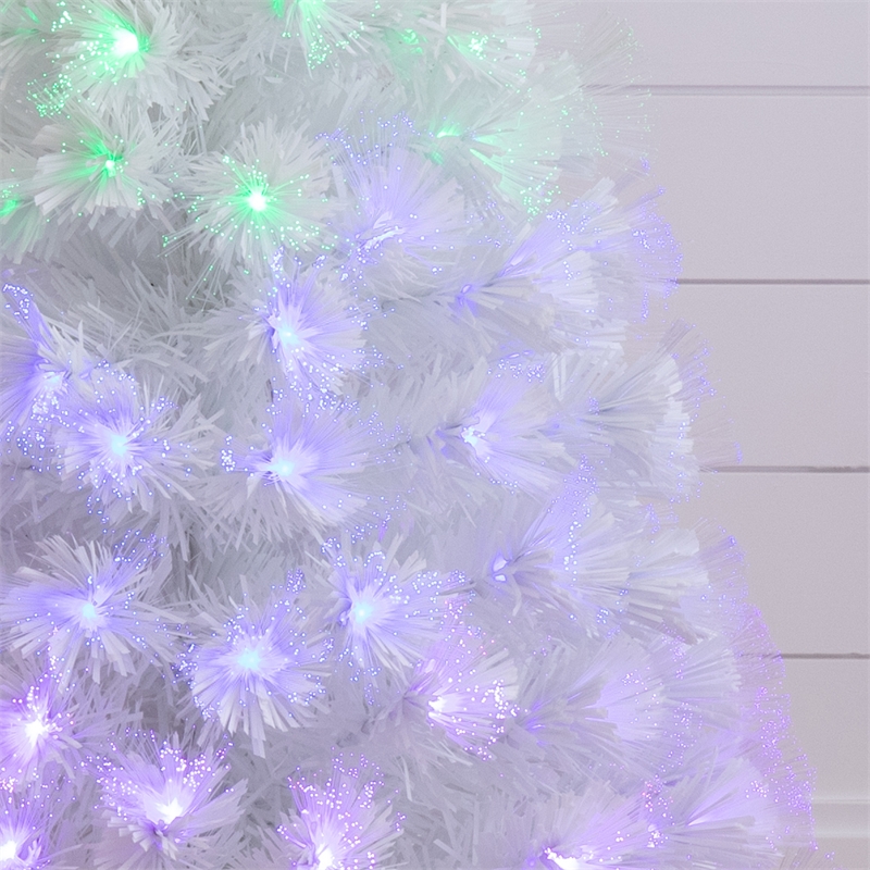 Nearly Natural 4ft White Pre-Lit Fiber Optic Christmas Tree with 120 LED Lights