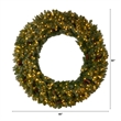 Nearly Natural 5ft Flocked Christmas Wreath w/ Pinecones 300 Clear LED