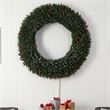 Nearly Natural 5ft Large Flocked Christmas Wreath w/ Pinecones Berries 400 LED