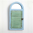 Nearly Natural Vintage Window Shutter & Mirror Wall Decor in Green