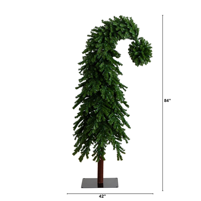 Nearly Natural 7ft Holiday Green Santa's Hat Christmas Tree w/ 500 LED Lights