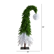 Nearly Natural 9ft Holiday Green & White Santa's Hat Christmas Tree w/ 600 LED