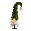 Nearly Natural 9ft Holiday Green & White Santa's Hat Christmas Tree w/ 600 LED