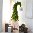 Nearly Natural 9ft Holiday Green & White Santa's Hat Christmas Tree w/ 600 LED