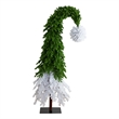 Nearly Natural 9ft Holiday Green & White Santa's Hat Christmas Tree w/ 600 LED
