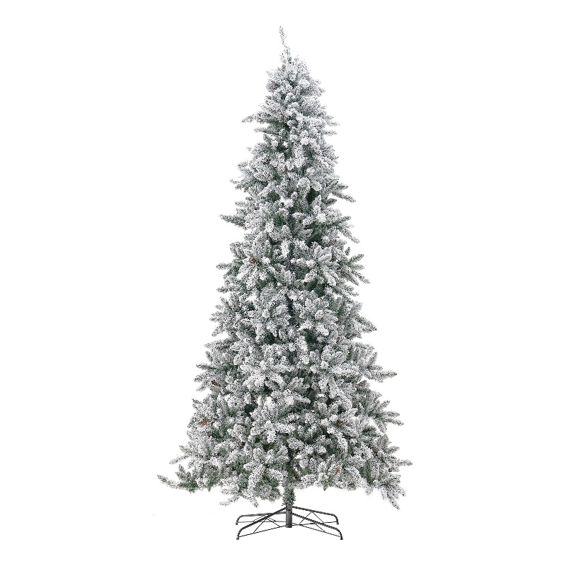 Nearly Natural 10ft Flocked Livingston Fir Green Christmas Tree