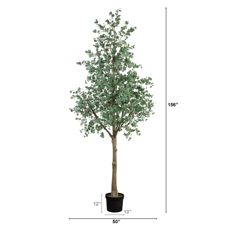 Nearly Natural 13ft Artificial Eucalyptus Tree in Green