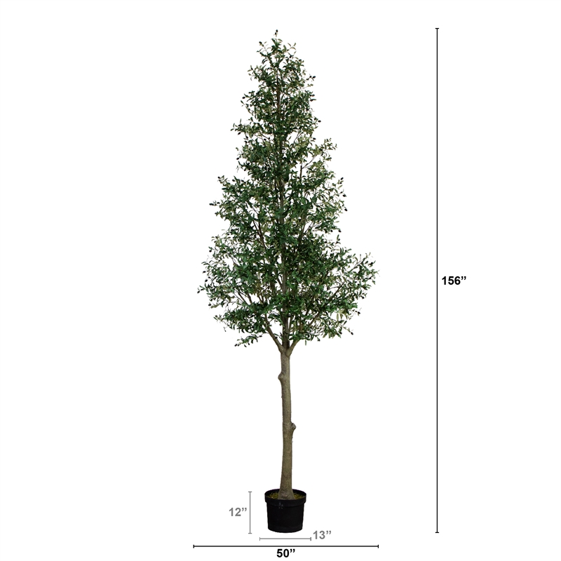 Nearly Natural 13ft Artificial Olive Tree in Green