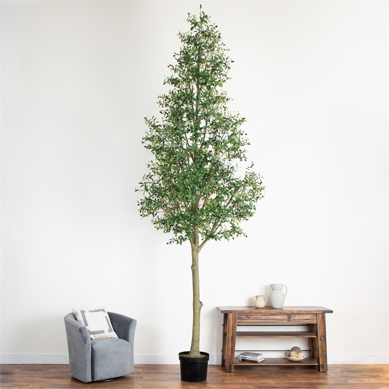 Nearly Natural 13ft Artificial Olive Tree in Green