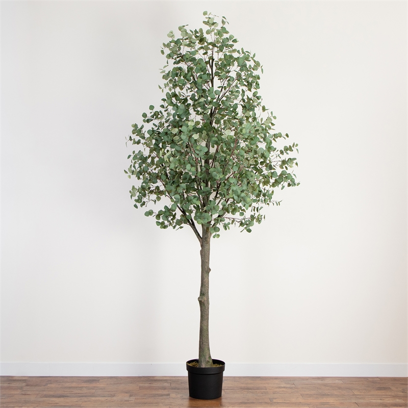 Nearly Natural 12ft Artificial Eucalyptus Tree in Green
