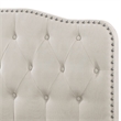 Tufted Smoke Gray Linen Headboard and Panel Bed Frame in Queen
