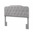 Tufted Smoke Gray Linen Headboard and Panel Bed Frame in Twin