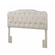 Tufted Fog-Beige Linen Fabric Headboard and Panel Bed Frame in Full