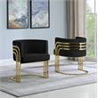 Black Velvet Accent Barrel Leisure Chair with Gold Chrome Legs