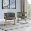 Dark Gray Velvet Accent Barrel Leisure Chair with Gold Chrome Legs
