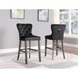 Rustic Black Velvet Bar Stools with Chrome Handle and Footrest (Set of 2)