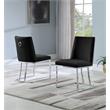 Double Minimalistic Black Velvet Side Chairs with Chrome Legs