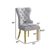 Double Tufted Black Velvet Side Chairs with Gold Stainless Steel Legs