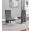 Gray Tufted Velvet Accent Side Chairs with Silver Chrome Detailing (Set of 2)