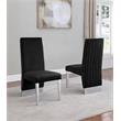 Black Tufted Velvet Accent Side Chairs with Silver Chrome Detailing (Set of 2)